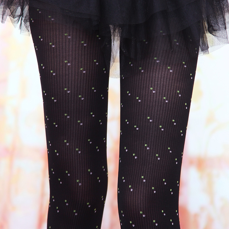 The 2063 color Shuiyu little colored dots vertical stripes were thin pantyhose stockings