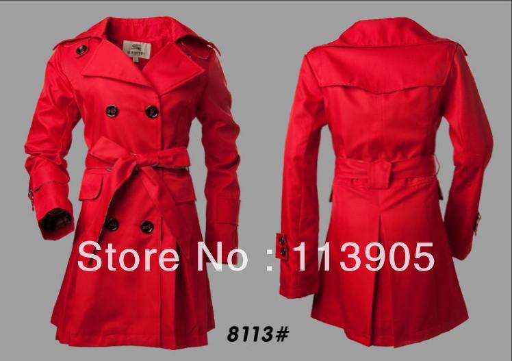 The brand classic British style double-breasted coat woman jacket free shipping #8113