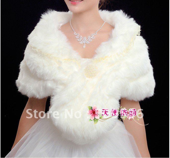 The bridal shawl ultra maintains warmth imitates the rabbit hair pearl flower bud silk wool to lead shawl PJ