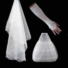 The bride dress a204 gloves veil pannier bundle red white