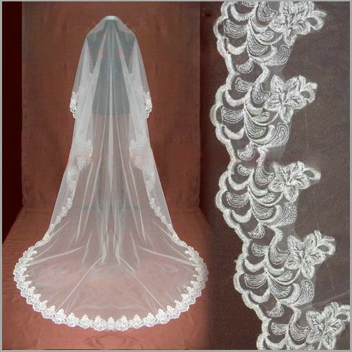 The bride hair accessory bridal veil three meters long veil 3 meters lace decoration veil train veil