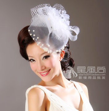 The bride hair accessory lace the wedding hair accessory veil accessories flower hat accessories net