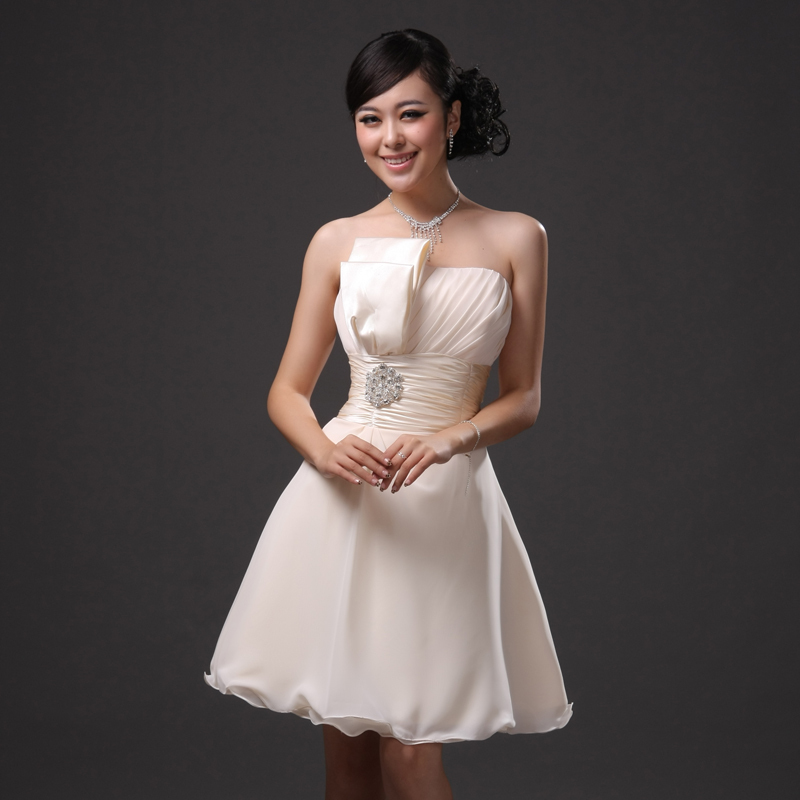 The bride summer short design formal dress design short wedding dress bridesmaid dress l0035