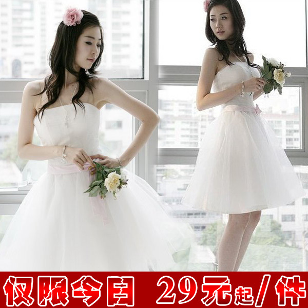 The bride toast formal dress banquet formal dress costume evening dress formal dress married short design