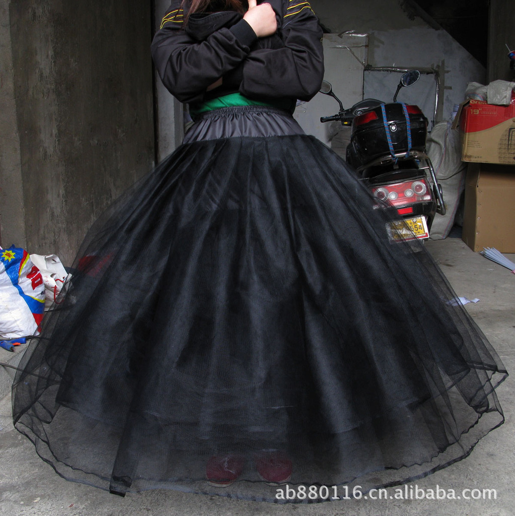 The bride wedding dress formal dress black boneless pannier hard yarn skirt crinolette customize