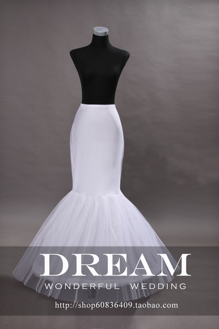 The bride wedding dress formal dress slim waist pannier fish tail skirt train slip single-wire , single-layer gauze