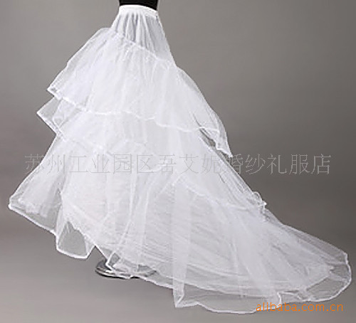 The bride wedding dress train bustle q223 long steel yarn elastic waist skirt