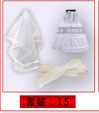 The bride wedding dress veil gloves pannier combination bundle tc1