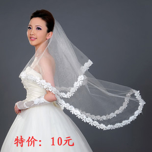 The bride wedding supplies single tier laciness veil wedding dress bride ts002