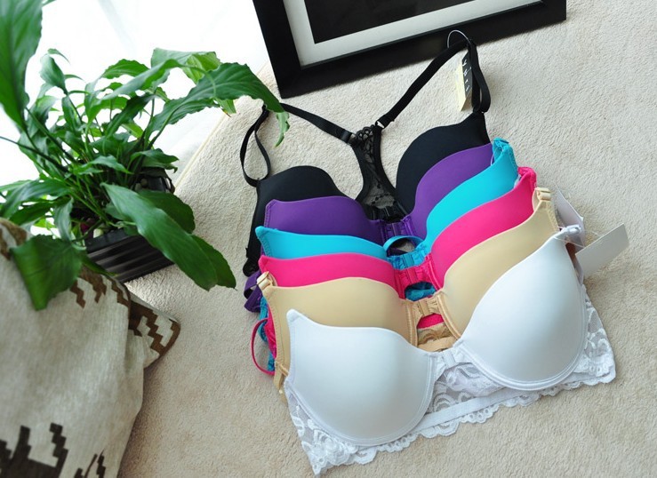 The candy-colored sport Y back bra large size the thin cup before buckle lingerie