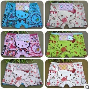 The cat 6 COLORS children's inner pants cartoon girls pants pure cotton baby shorts