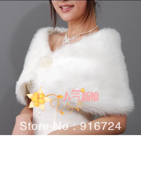 The cheapest  Wholesale Faux Fur Wedding Bridal Wrap Shawl Stole Tippet Jacket
