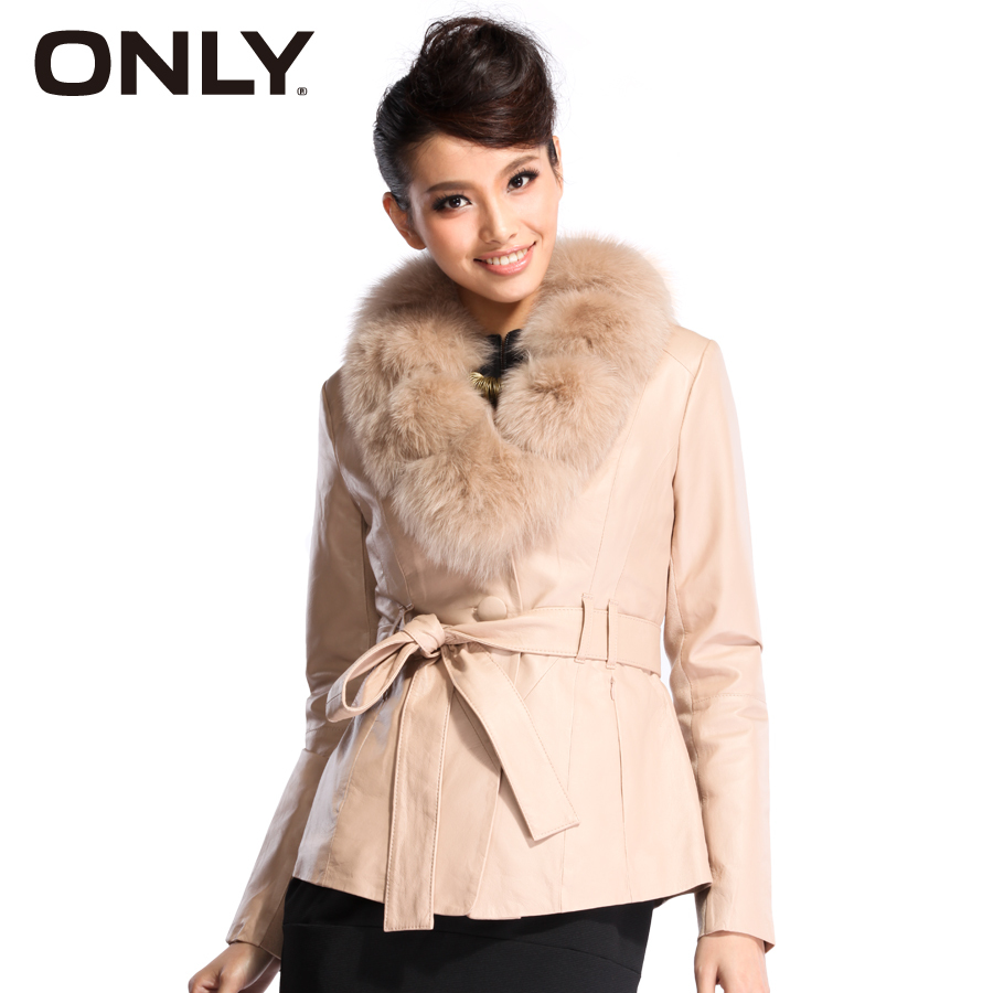 The disassemblability only pigskin women's fox fur leather clothing 112428002124