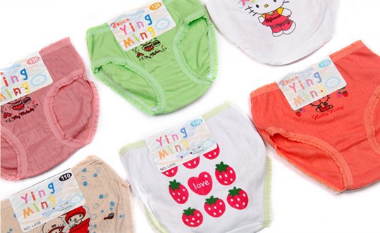 The girls multi color cartoon breathable cotton briefs,girls cotton panties,kid's underwear,wholesale 72pcs random delivery