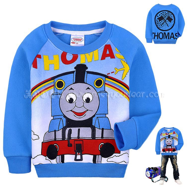 The Kids Wholesale locomotive Brush fall and winter clothes boy long-sleeved velvet materialT-shirt