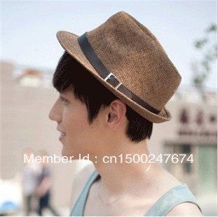 The Korean straw hat hat beach hat British style fashion for men and women wild little hat jazz hat