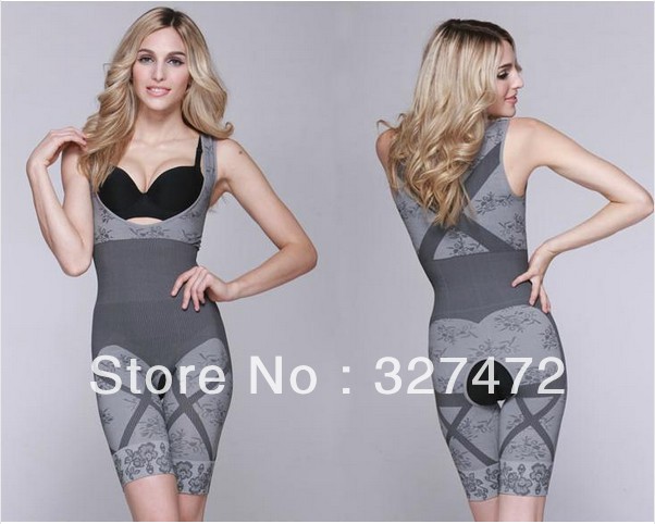 The latest bamboo charcoal body sculpting leotard chest prop open file abdomen piece underwear seamless Shapewear