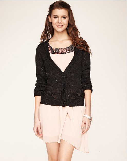 The LILY black sequins blend cardigan