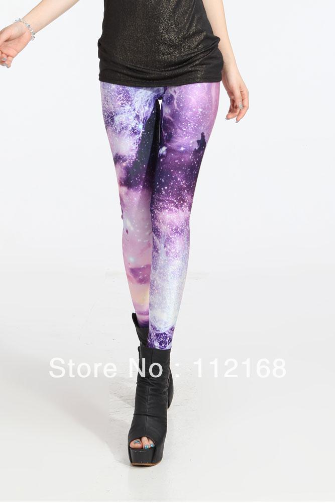 The mysterious light purple Galaxy Printed Ms. Leggings 79085