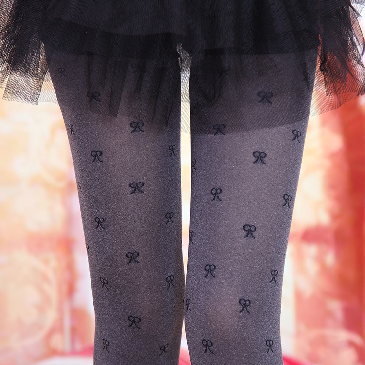 The new 2027 Japan trade of the original the velvet gray background black bow pantyhose stockings