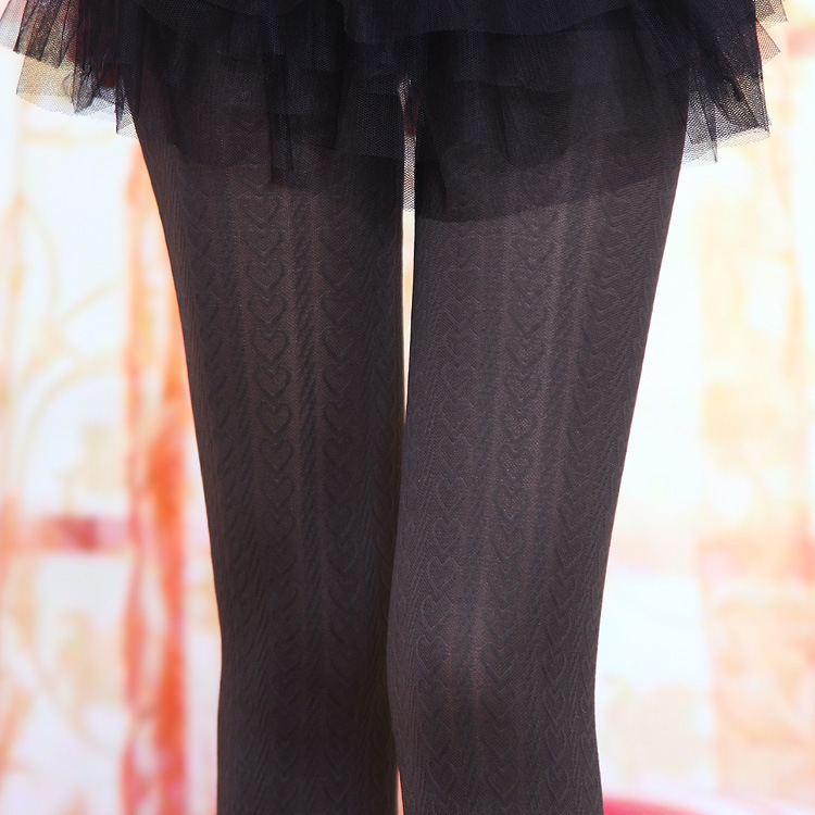 The new 2035 stereo hearts was thin legs velvet jacquard pantyhose