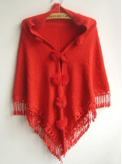 The new autumn and winter scarf knitted white red wool scarf bride wedding shawl