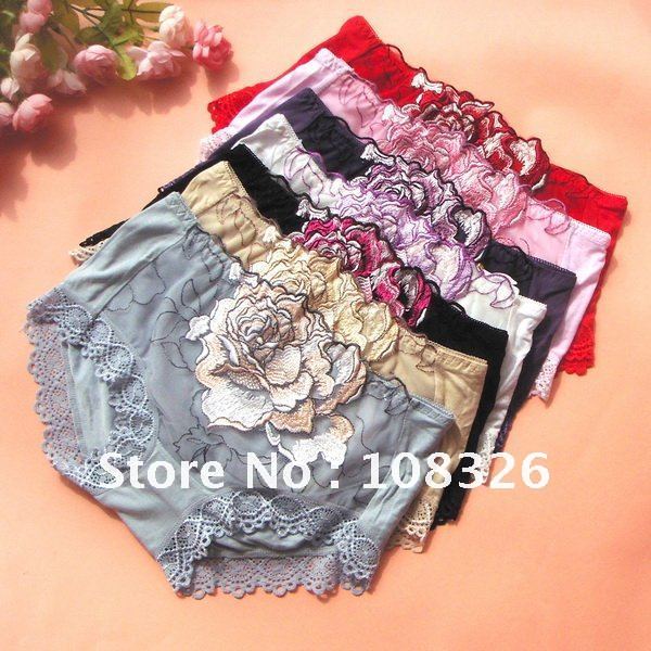 The new Bamboo noble peony embroidery comfortable underwear Ms. Xiaoping angle