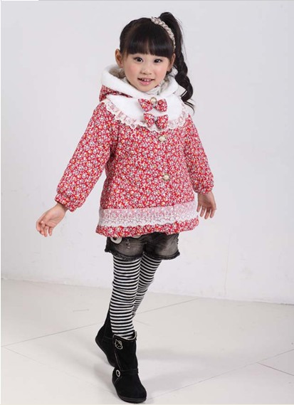 The new children's clothing children cotton small floral jacket( 1loy/4set ) Free Shipping