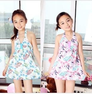 The new children's swimsuit lively and lovely girls joined cuhk swimsuit