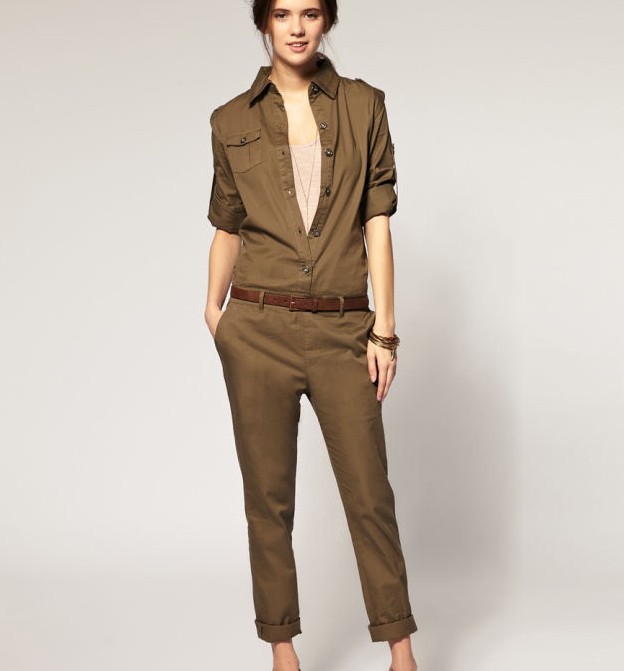 The new European and American women's tooling handsome casual fashion jumpsuit casual pants