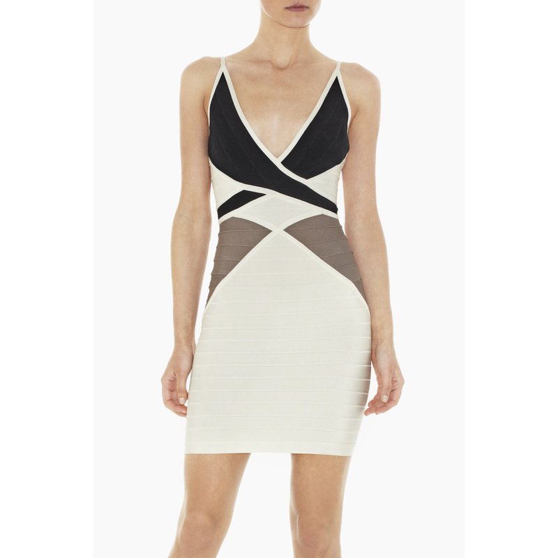 The new French brand sells women's/white black ash joining together bandage small formal attire