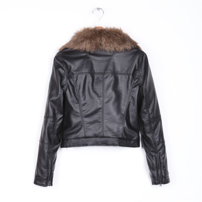 The new high quality leather coat lapels small brief paragraph fur clothing