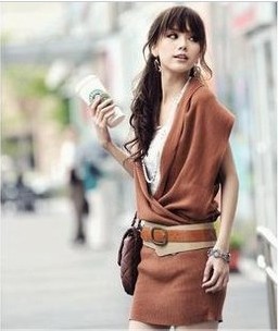 The new jag V neck knit sleeveless sweater dress D3
