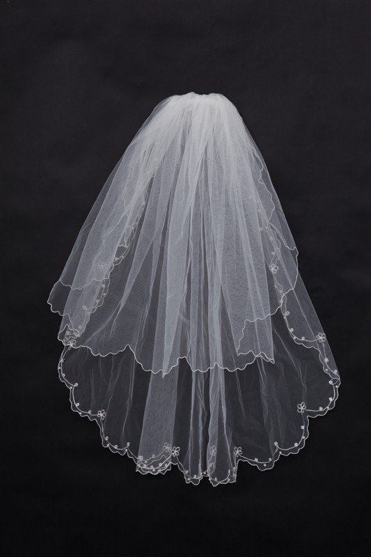The new layer 2 lace band bead high quality and bud silk veil party