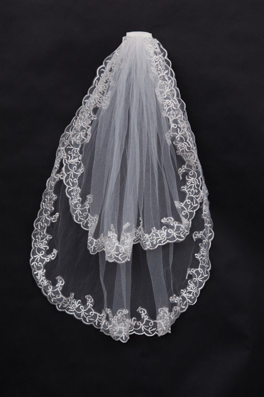 The new layer 2 lace high quality and bud silk veil party