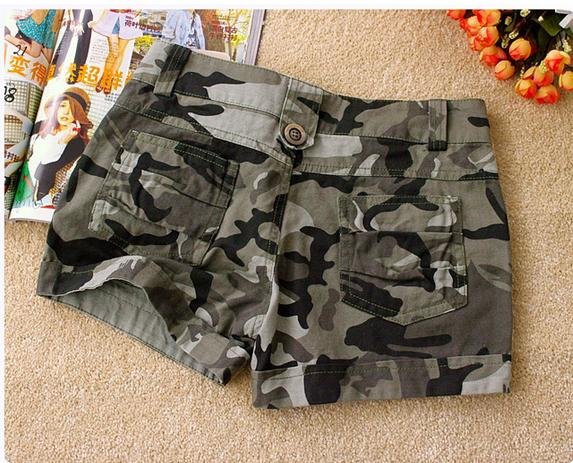 The new spring clothing han edition ladies' leisure camouflage shorts summer hot pants pants women's beach shorts