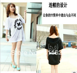 The new spring Korean Women the sweet letters printed short-sleeved T-shirt relaxed  cotton free shipping