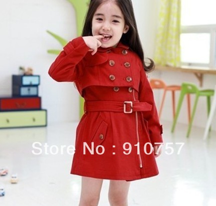 The new trend of the girls coat dust coat two-piece shortage weight + vest dress /Five sets of hand