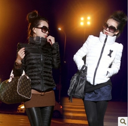 The new winter clothing Turtle neck up shoulder short paragraph small quilted jacket