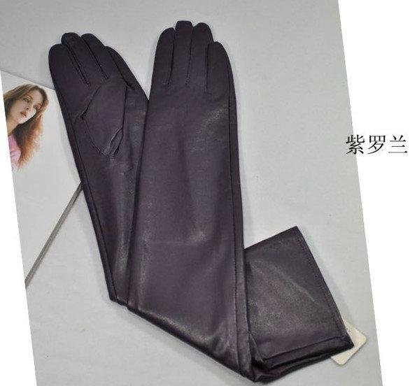 The newest Women's leather warm gloves Classic Black Leather gloves T station catwalks dress gloves
