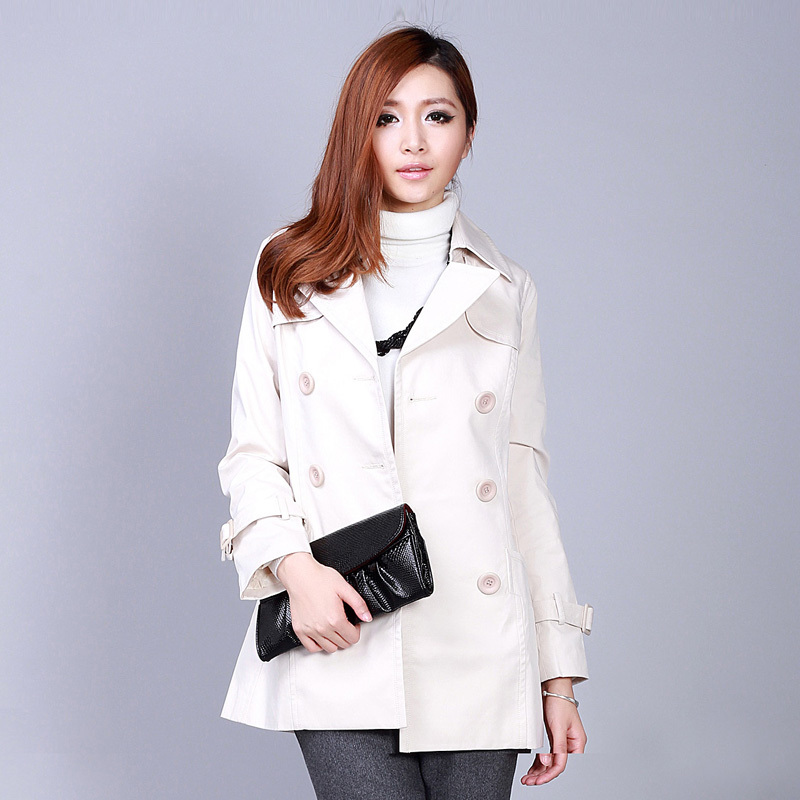 The ol double breasted medium-long shop trench women's slim outerwear beige ocw029