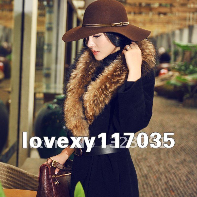 The original 980 yuan clearance 399 yuan ANGEL LADY raccoon fur collar wool coat wool coat