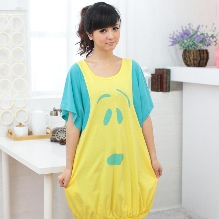 The quick enjoy only  summer short sleeve lovers sleep skirt pajamas female summer special special sexy cute cartoon
