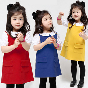 The spring and autumn period and the 2013 new cotton han edition girls condole belt vest skirt