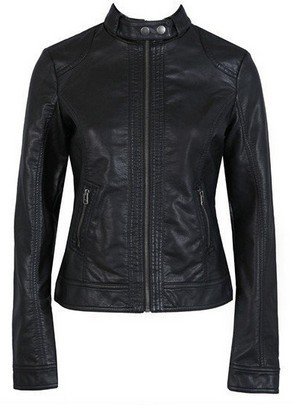 The subsection, single Pimkie washed PU leather motorcycle jacket Slim female short paragraph leather large size wholesale