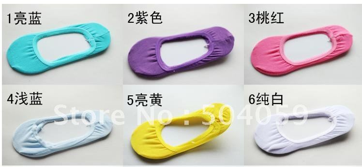 The summer of ultra-thin candy color lady's shallow mouth stealth ship socks