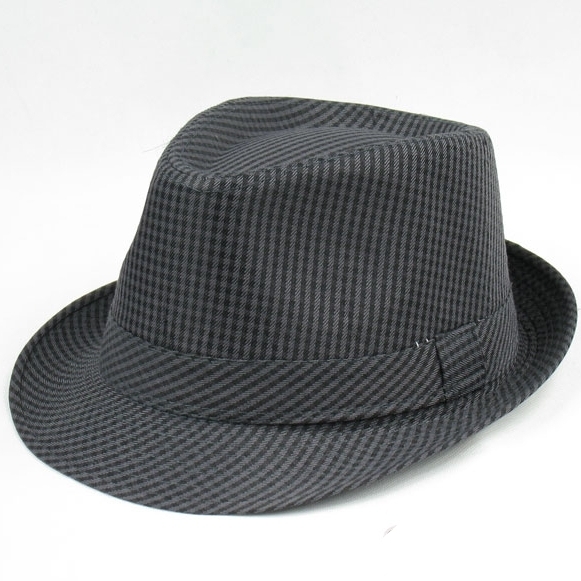 The trend of black and white plaid fedoras personalized star hat sun-shading jazz hat hip-hop cap
