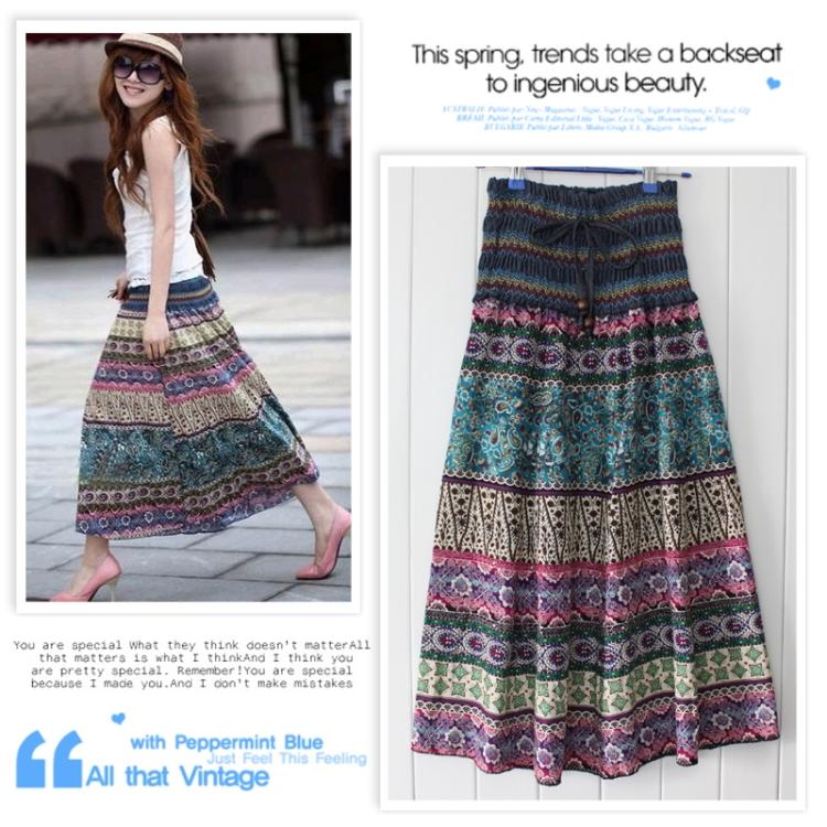 The trend of bohemia spaghetti strap one-piece dress expansion bottom full suspender skirt denim tube top