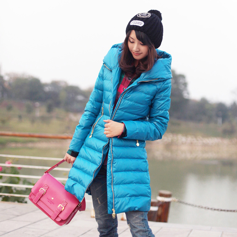 The trend of fashion 2012 women's medium-long slim down coat female