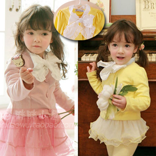 The trend of fashion male female baby child big bow cardigan